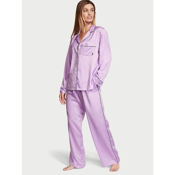 Victoria’s Secret Other - Victoria’s Secret Unicorn Purple Satin Button-Up Pajama Top Sleepwear Size XS